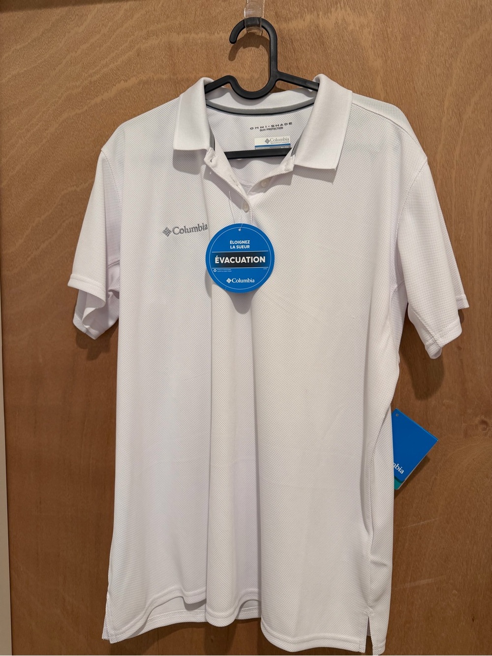 Columbia White Short-Sleeve Polo